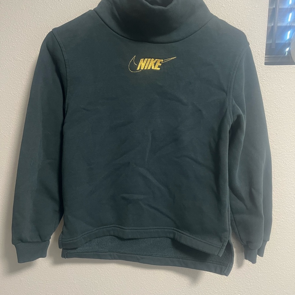 Girl’s Nike Dark Green Sweatshirt with Gold Embroidered Accents